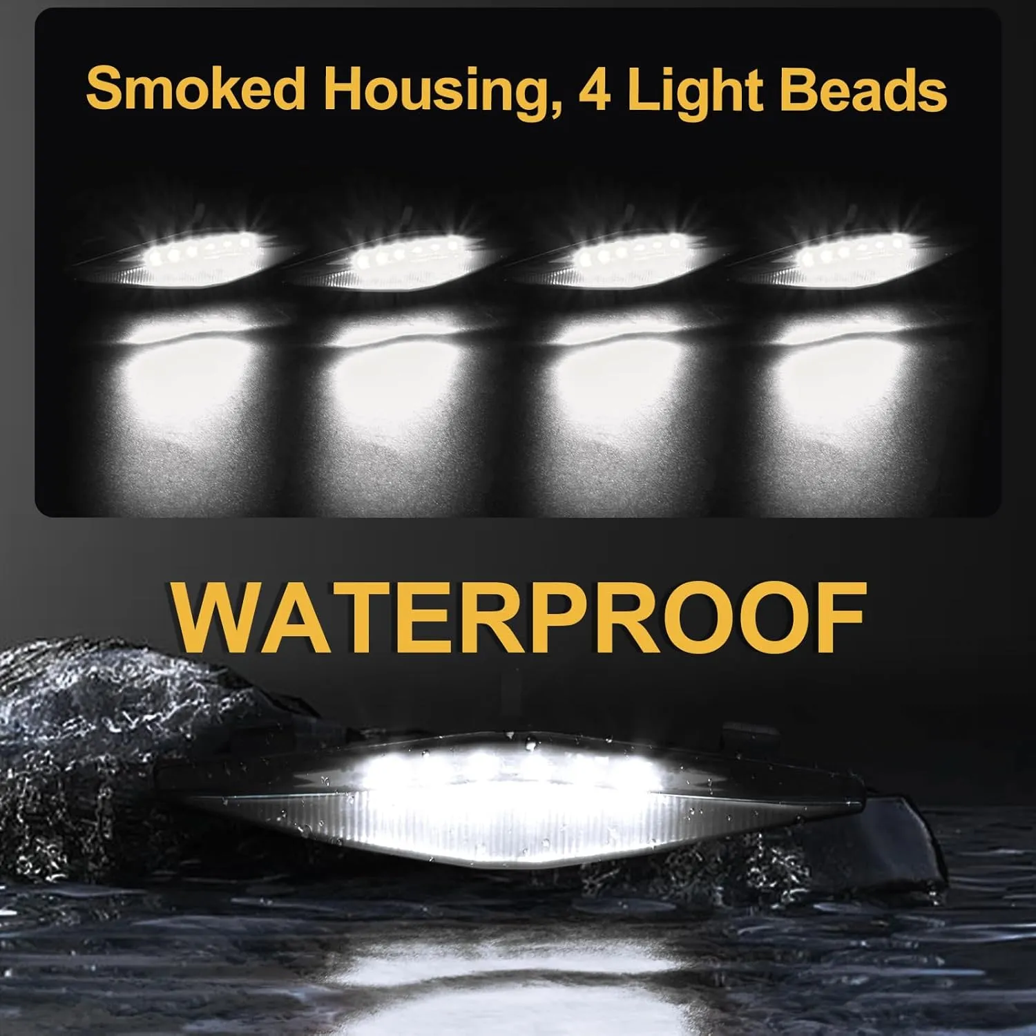 4pcs White Led Grill Lights for 2014-2019 Toyota 4runner TRD Pro SR5 Off-Road Limited Grille Grills Light, Raptor Lights for 4Runner TRD Pro 2020-2024 1pcs 4runner Emblems