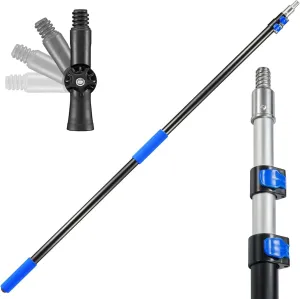 5-12 Ft Telescoping Paint Roller Extension Pole with Angle Adaptor