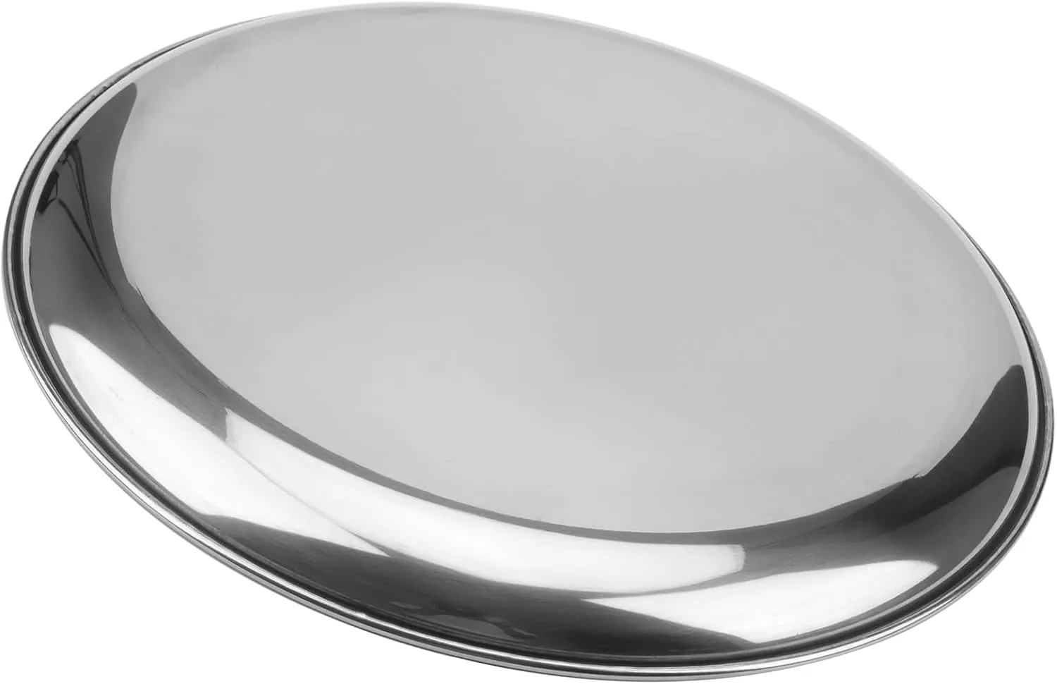 6 PCS 10 Inch Stainless Steel Plates, Reusable Round Metal Dinner Plates Camping Plate, Kitchenware Dinner Dishes for for BBQ Steak, Dishwasher Safe
