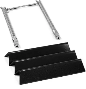69785 Grill Burner Tubes & 7635 Flavorizer Bars for Weber Spirit I II 200 Spirit E210, E220, S210, S220 with Front Control, Grill Replacement Parts for Weber 15.3 Inch Heat Plate and 18" Burner