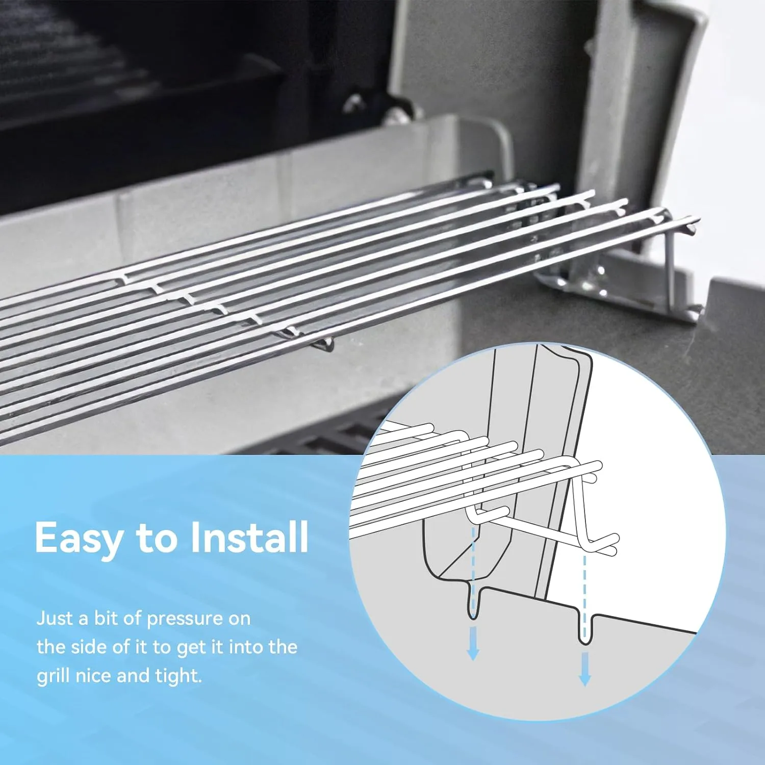 69866 Warming Rack for Weber Spirit I & GS4 Spirit II 200 Series E210 S210 E220 S220 Gas Grill with Up Front Control, 21.5 inch Grill Upper Rack for Weber Spirit 2 200 Grill, 67026 Replacement parts