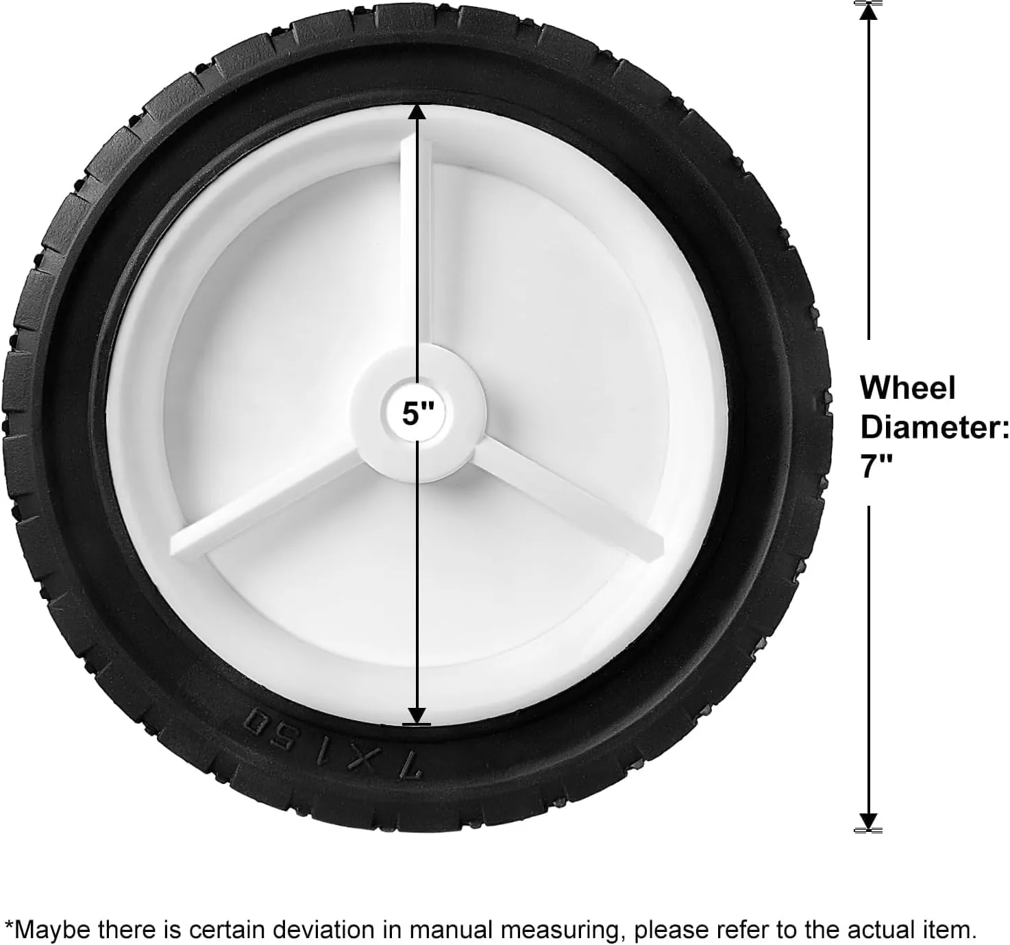 7 Inch Universal Wheels, Replacement for Oregon 72-107, 2-Pack Compatible with Craftsman JD Lawnmower, Edger, BBQ Grills, Radio Flyer Wagon, Hand Truck, Utility Cart, Snowblower White
