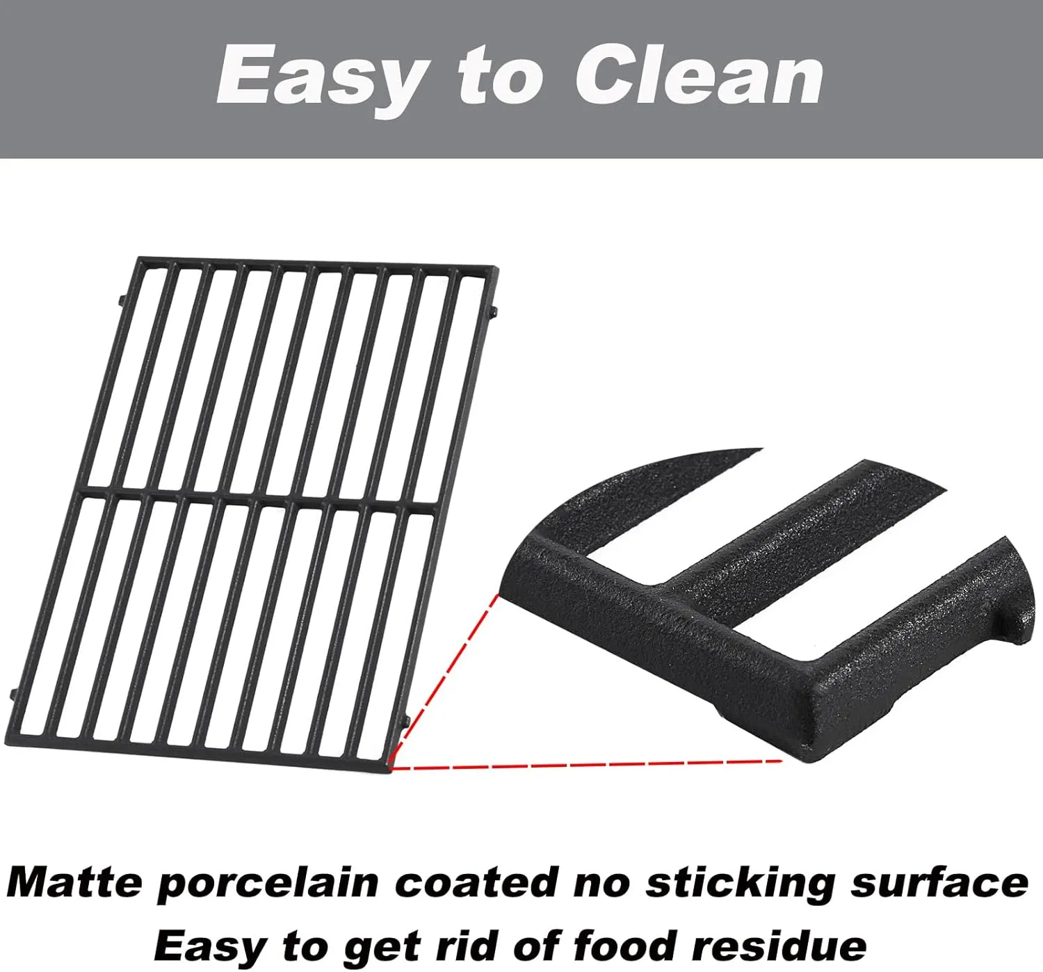 70-01-296 DGB610SSP Grates Replacement Parts for Dyna Glo DGB610SSP DGF600SSP Grill Grates Cast Iron Cooking Grate Dyna-glo Gas Grill 6 Burner Dyna Glo Grill Replacement Parts 3pcs