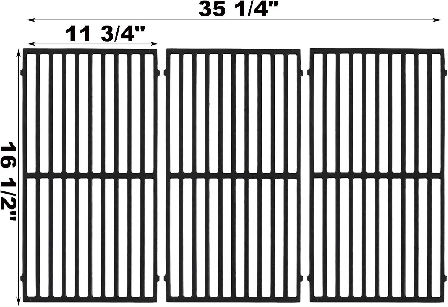 70-01-296 DGB610SSP Grates Replacement Parts for Dyna Glo DGB610SSP DGF600SSP Grill Grates Cast Iron Cooking Grate Dyna-glo Gas Grill 6 Burner Dyna Glo Grill Replacement Parts 3pcs