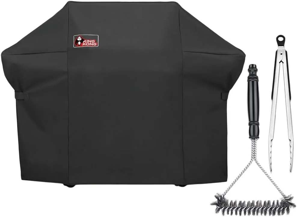 7108 Premium Grill Cover for Weber Summit 400-Series Gas Grills (Compared to The Weber 7108 Grill Cover) Including Grill Brush and Tongs