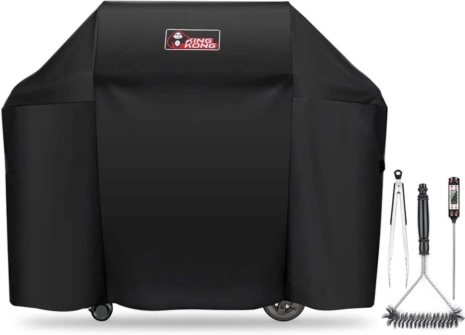 7130 Grill Cover for Weber Genesis II 3 Burner Grill and Genesis 300 Series Grills (Compared to 7130) including Brush, Tongs and Thermometer