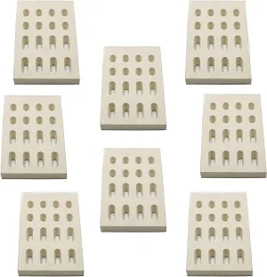 8-Pack Ceramic Briquettes, Stainless Steel, Unflavored, Grill Ceramic Briquettes, Replacement Parts for Barbeques Galore Grand Turbo, Members Mark, Grand Hall Gas Grills