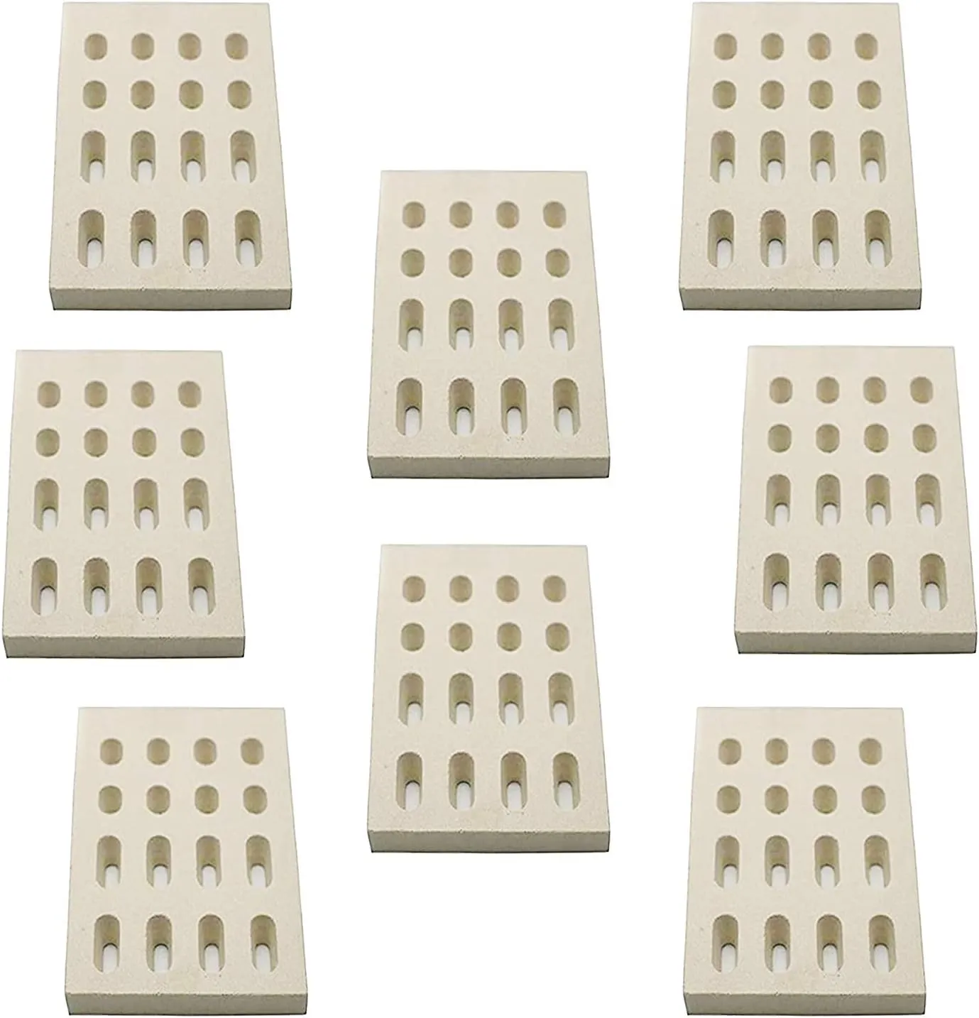 8-Pack Ceramic Briquettes, Stainless Steel, Unflavored, Grill Ceramic Briquettes, Replacement Parts for Barbeques Galore Grand Turbo, Members Mark, Grand Hall Gas Grills