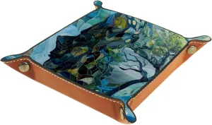 Abstract Man & Nature Stacking Jewelry Organizer Trays, Desk Drawer Organizer Tray for Earrings, Bracelets, Rings, Key Tray for Entryway Table, Small Table Tray for Decorative Storage