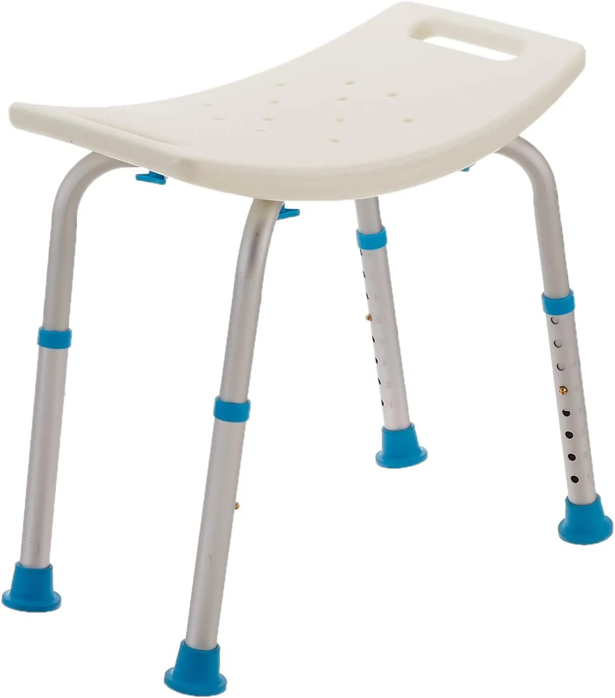 Adjustable Non-Slip Bath & Shower Stool for Inside Shower, 20.08 x 12.2 x 14.17 Inch, White, (770-500)