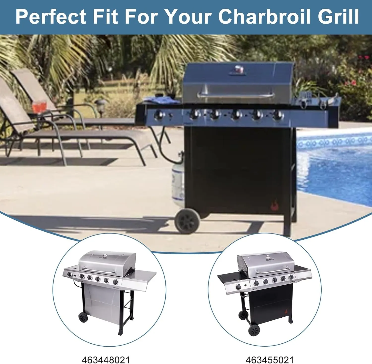 Adviace Grill Replacement Parts for Charbroil 463448021 463455021 463451022 463450022 463459021 463458021 463456022 Performance 5-Burner Gas Grill Models