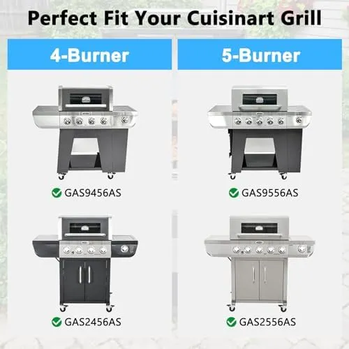 Adviace Grill Replacement Parts for Cuisinart GAS9456AS GAS2456AS GAS9556AS GAS2556AS, Grill Parts for Cuisinart 4 Burner Gas Grill GAS9456AS, Cuisinart 5 Burner Gas Grill GAS9556AS GAS2556AS