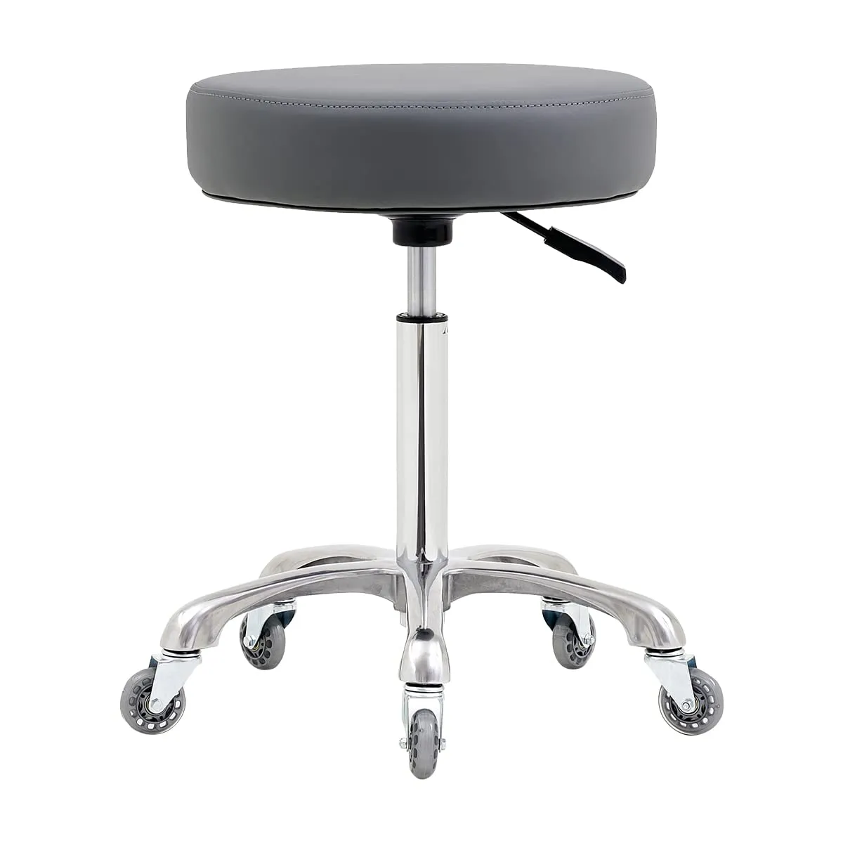 Ainilaily Rolling Stool with Wheels, Heavy Duty 400 lbs Stool for Shop Guitar Lab Tattoo Workbench Medical, Adjustable Swivel Chair (Grey)