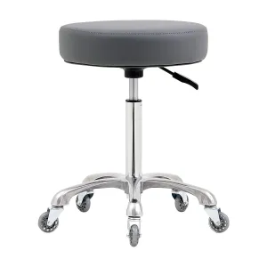 Ainilaily Rolling Stool with Wheels, Heavy Duty 400 lbs Stool for Shop Guitar Lab Tattoo Workbench Medical, Adjustable Swivel Chair (Grey)