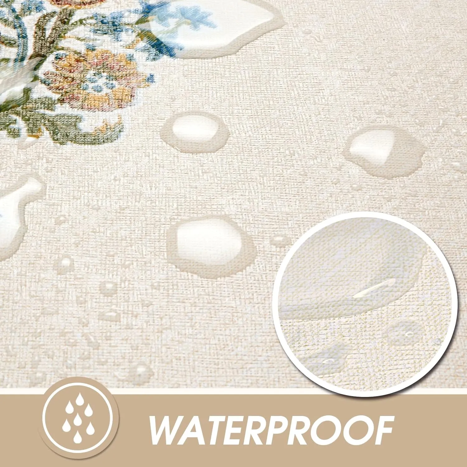 AIRCOWRIE Waterproof Vinyl Tablecloths, Heavy Duty Oil Proof Spill Proof Plastic Table Cloth, Wipe Clean PVC Table Cover for Spring Indoor and Outdoor Use (Embroidery Flower, 54”×108”, Rectangle)