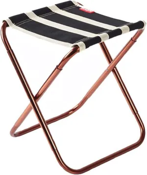 AISHANBAIHUODIAN Folding Stool Aluminum Alloy Chair Ultra-Light Portable Small Seat Outdoor Fishing Camping Picnic with Bag (Color : Black)