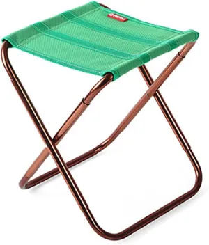 AISHANBAIHUODIAN Folding Stool Aluminum Alloy Chair Ultra-Light Portable Small Seat Outdoor Fishing Camping Picnic with Bag (Color : Green)