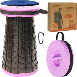 ALEVMOOM 2025 Upgraded XXL Collapsible Stool with Cushion 19.7",1000lbs Max Weight,Wider & Taller Pop Up Seat, Heavy Duty Portable Retractable Folding Chair or Travel Foot Rest for Camping & Outdoors