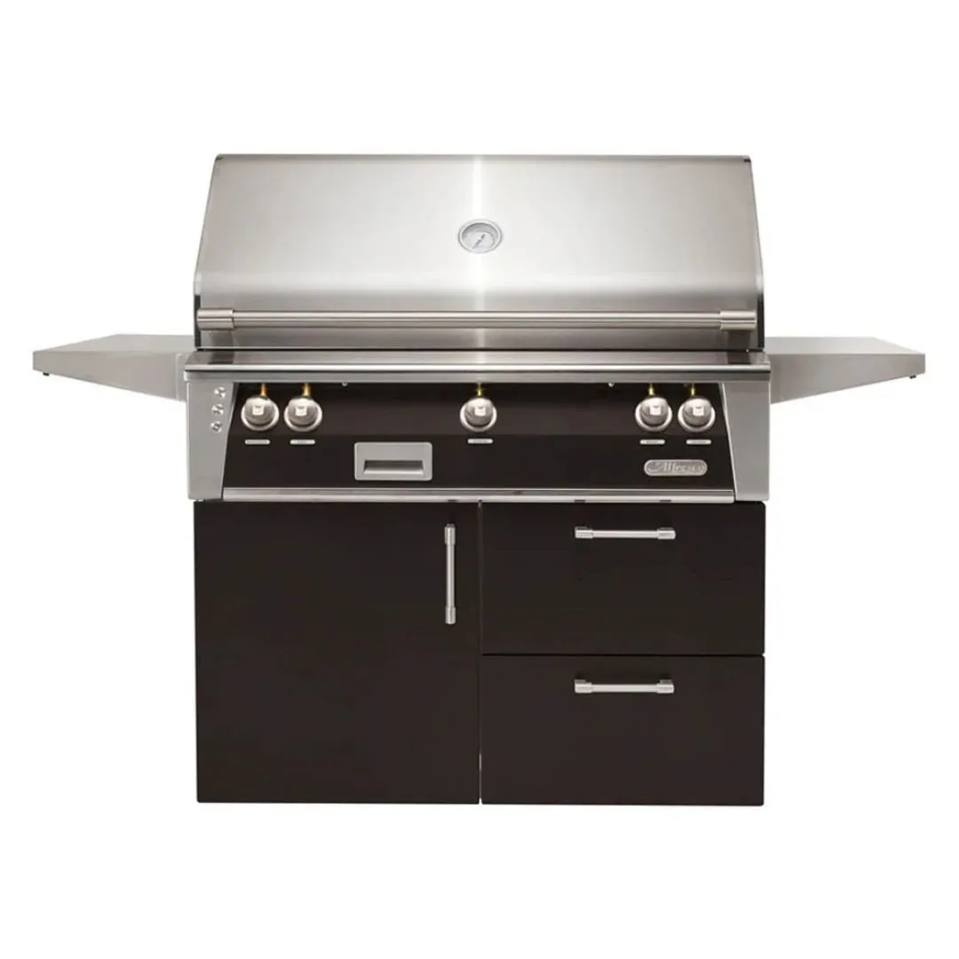 Alfresco ALXE 42-Inch Freestanding Gas Grill On Deluxe Cart With Rotisserie - ALXE-42CD-NG(LP)