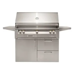 Alfresco ALXE 42-Inch Freestanding Gas Grill On Deluxe Cart With Rotisserie - ALXE-42CD-NG(LP)