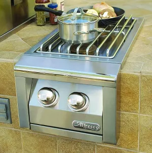 Alfresco Dual Side Burner for Built-in Grill (AXESB-2-LP), Propane, 14-Inch
