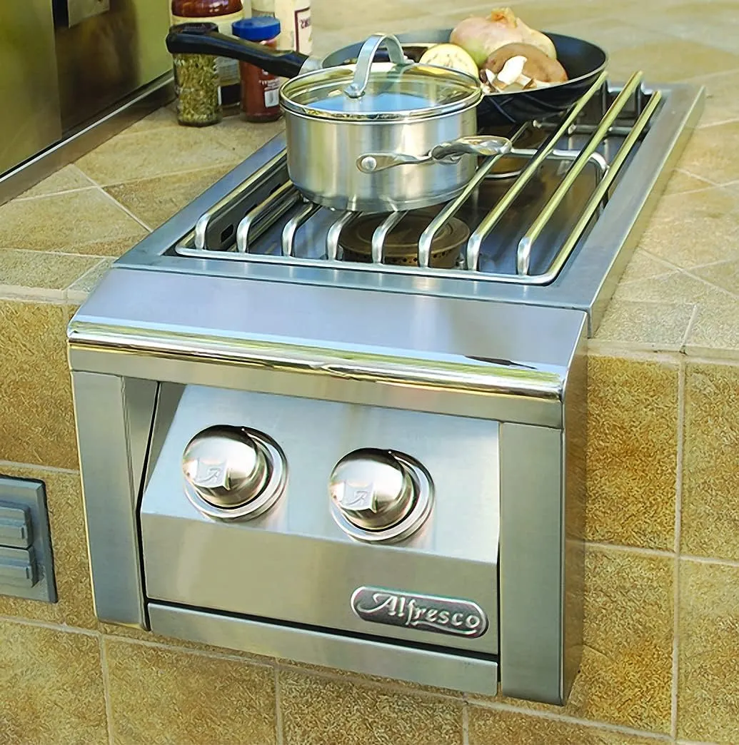 Alfresco Dual Side Burner for Built-in Grill (AXESB-2-LP), Propane, 14-Inch