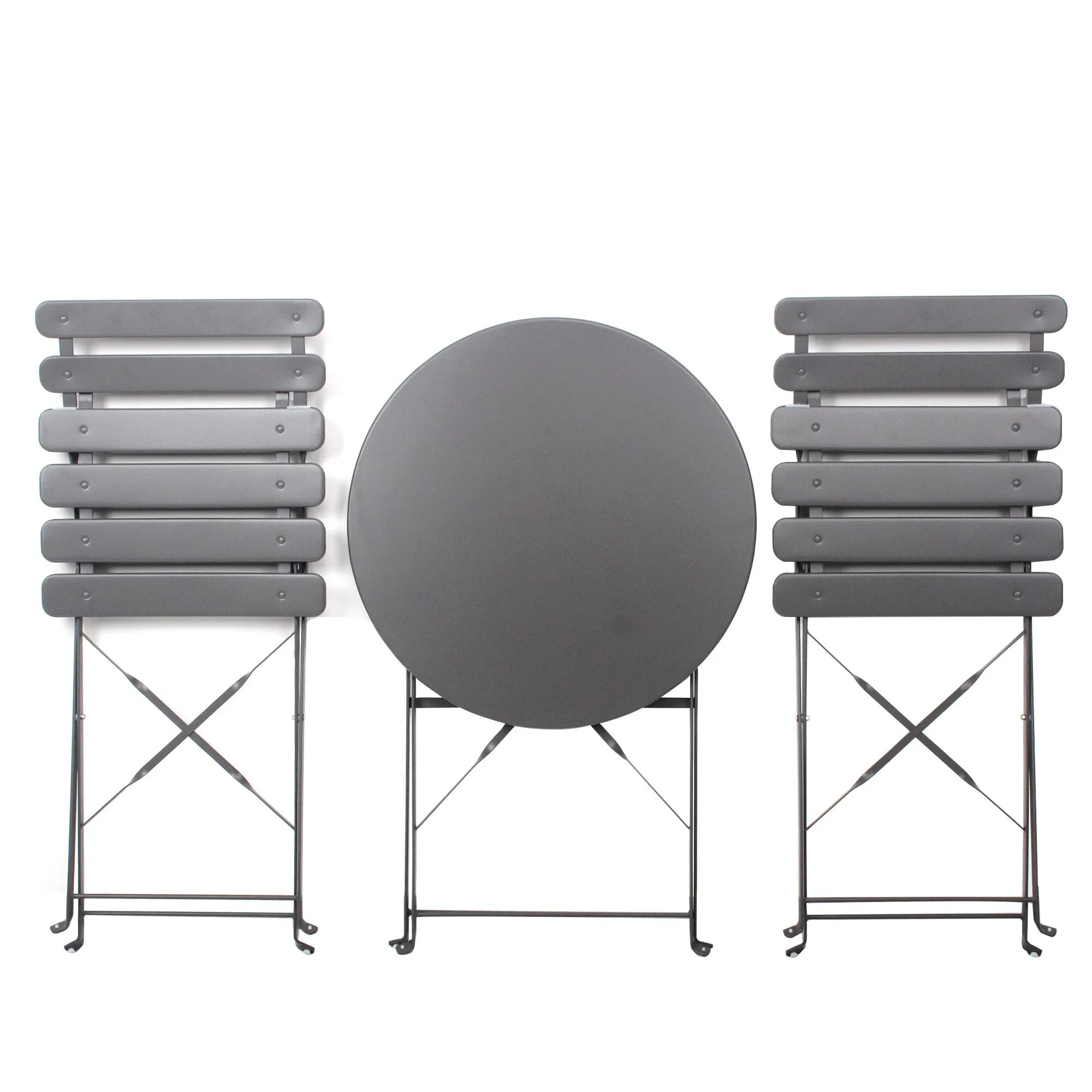 All Weather Outdoor Patio Set 3 Piece Balcony Metail Bistro Table Set聽
