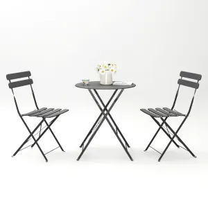 All Weather Outdoor Patio Set 3 Piece Balcony Metail Bistro Table Set聽