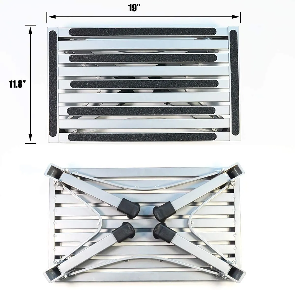 Aluminum Folding Platform Steps RV Step Stool with Anti-Slip Surface And Rubber Feet