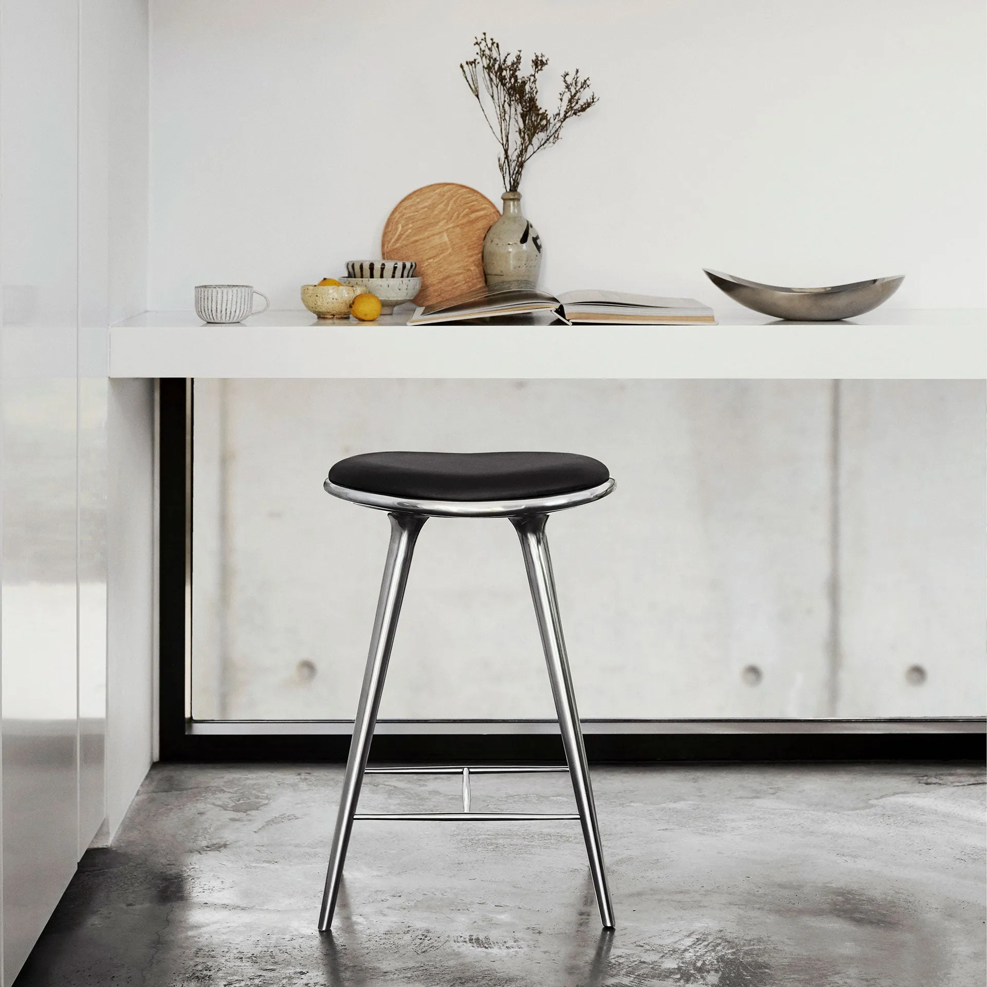 Aluminum High Stool by Space Copenhagen for Mater