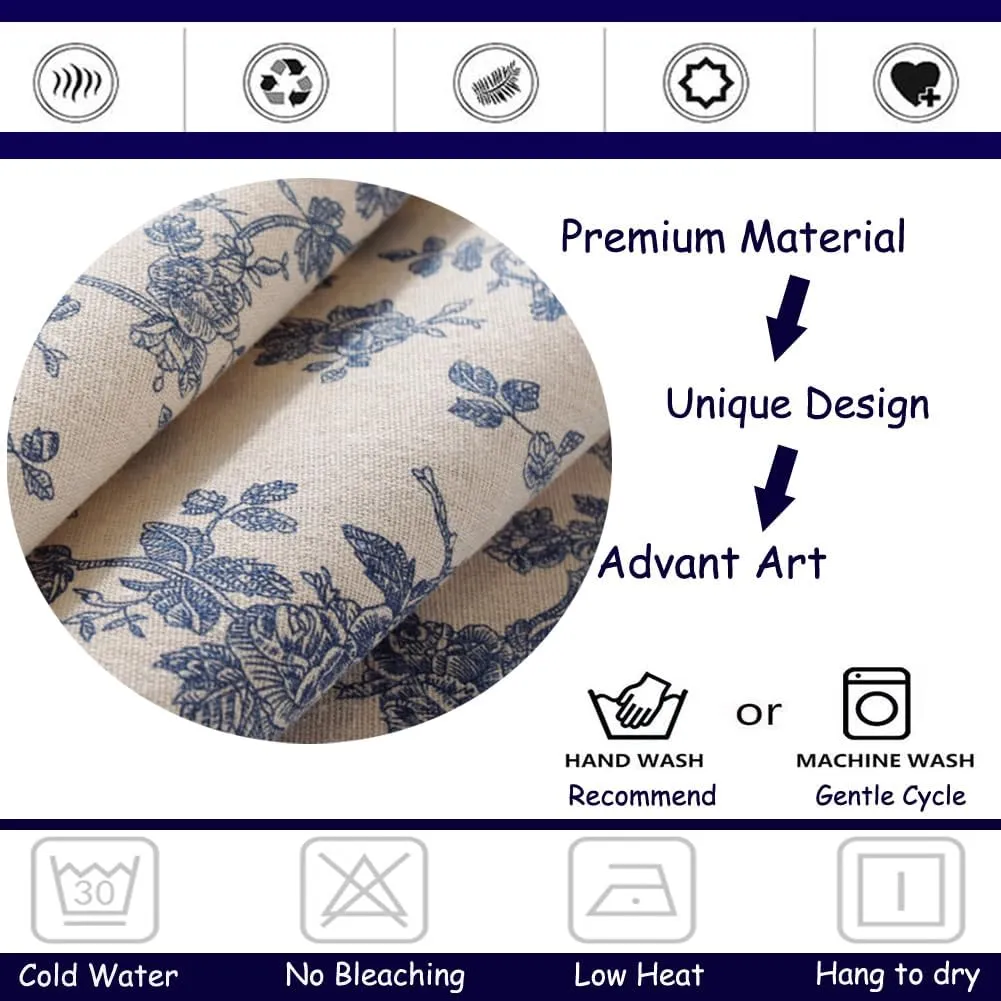 AMZALI Rectangle Tablecloth, Farmhouse Decorative Linen tablecloths, Wrinkle Resistant Table Cover Washable Table Cloths for Dining Room, Kitchen, Buffet, Camping Tabletop Decoration