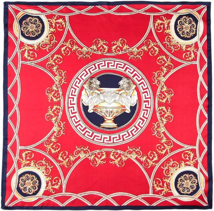 ANDANTINO 100% Mulberry Silk Scarf -21” Lightweight Square Neckerchief – Breathable Digital Printed Scarves with Gift Packed