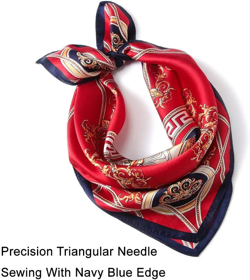 ANDANTINO 100% Mulberry Silk Scarf -21” Lightweight Square Neckerchief – Breathable Digital Printed Scarves with Gift Packed