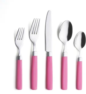 ANNOVA Stainless Steel Flatware/Cutlery Set - Color Handles - Dinner Forks, Salad Forks, Table Knives, Tablespoons, Teaspoons - (Pink, 20 Pieces)