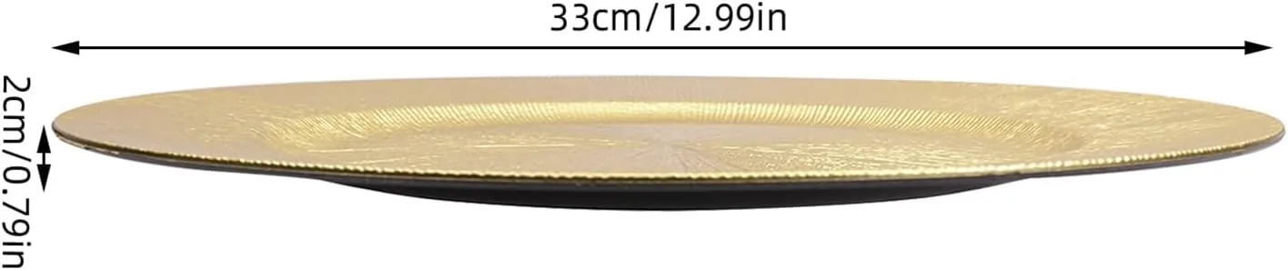 Antique Charger Plates Set, 50 Pcs 13in Plastic Embossed Dinner Plate, Round Charger Serving Plate Elegant Floral Plates for Dinner Wedding Party Event Table Setting Decoration (Gold3)