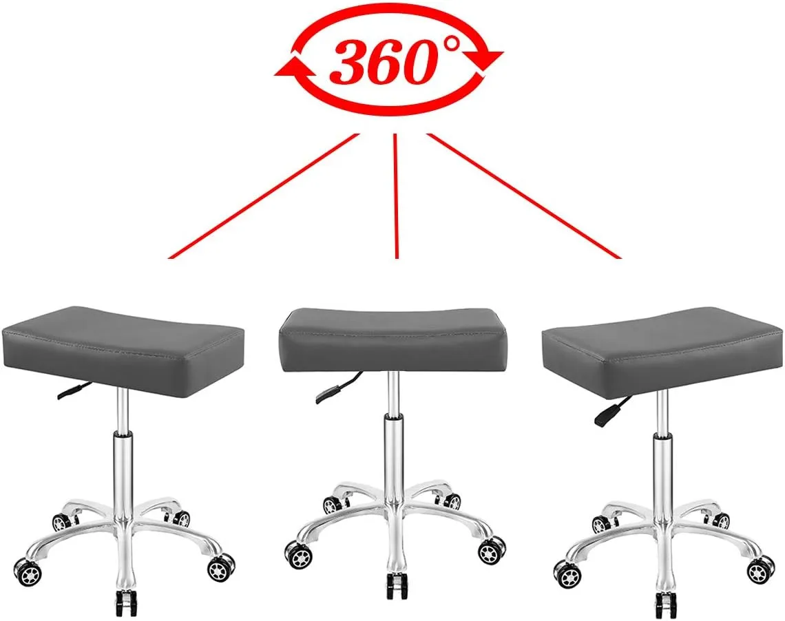 Antlu Adjustable Heavy Duty Rolling Swivel Stool Chair for Massage Office Tattoo Kitchen,Work Stool with Wheels (Grey)