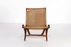 ARTDECO DANISH FOLDING WEGNER ROPE CHAIR