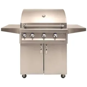 Artisan Professional 32 Inch 3 Burner Stainless Steel Freestanding Gas Cart Grill With Rotisserie
