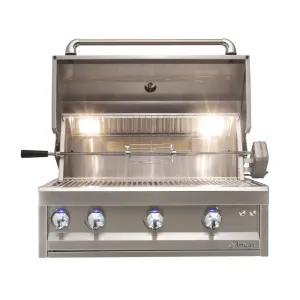 Artisan Professional 36 Inch 3 Burner Stainless Steel Built In Gas Grill With Rotisserie