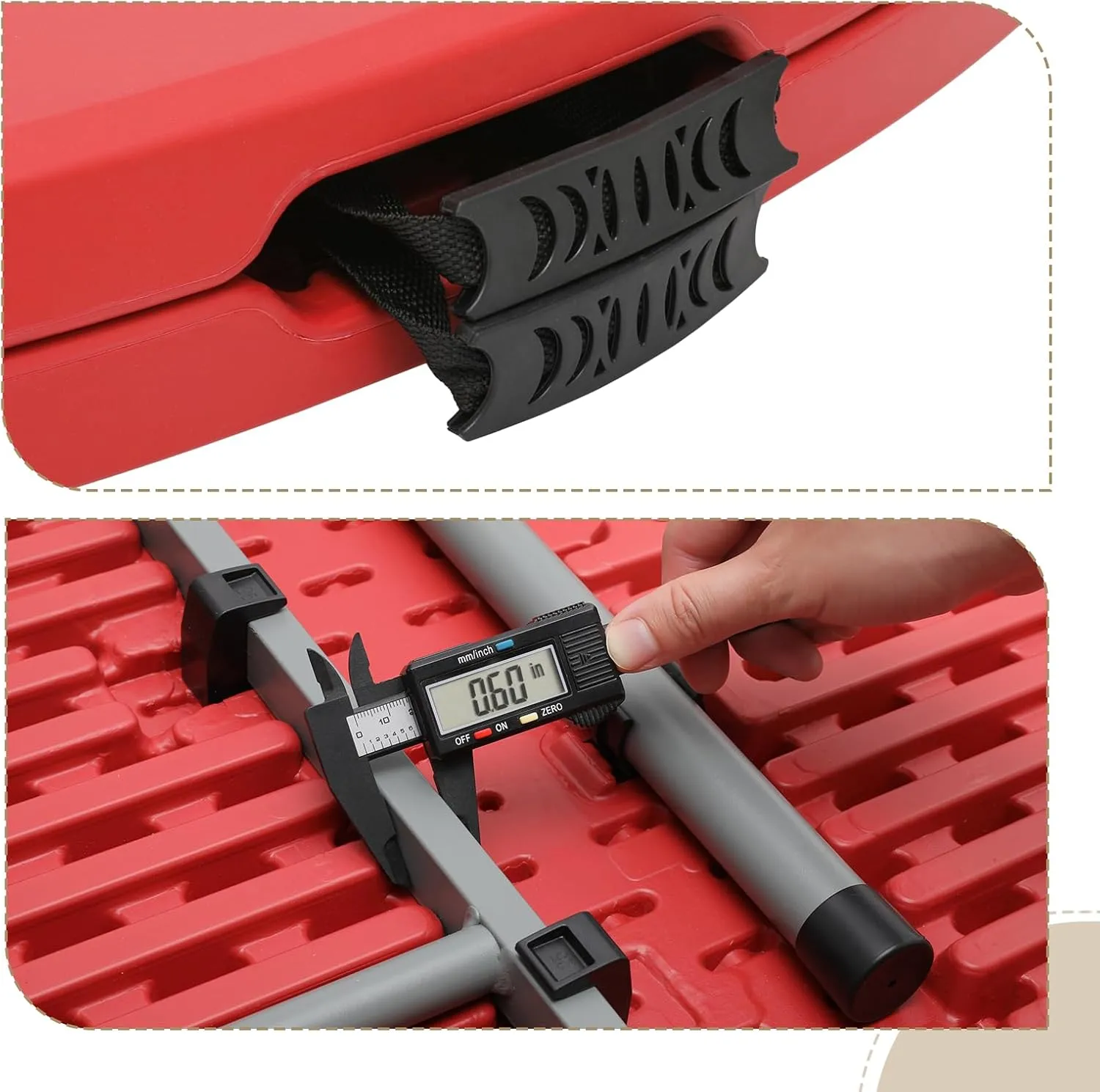 Athena Collection Folding Table, Portable Plastic Round Foldable Card Table, Indoor Outdoor Collapsible Craft Desk Dining with Lock & Handle for Commercial Event Party Camping, Red