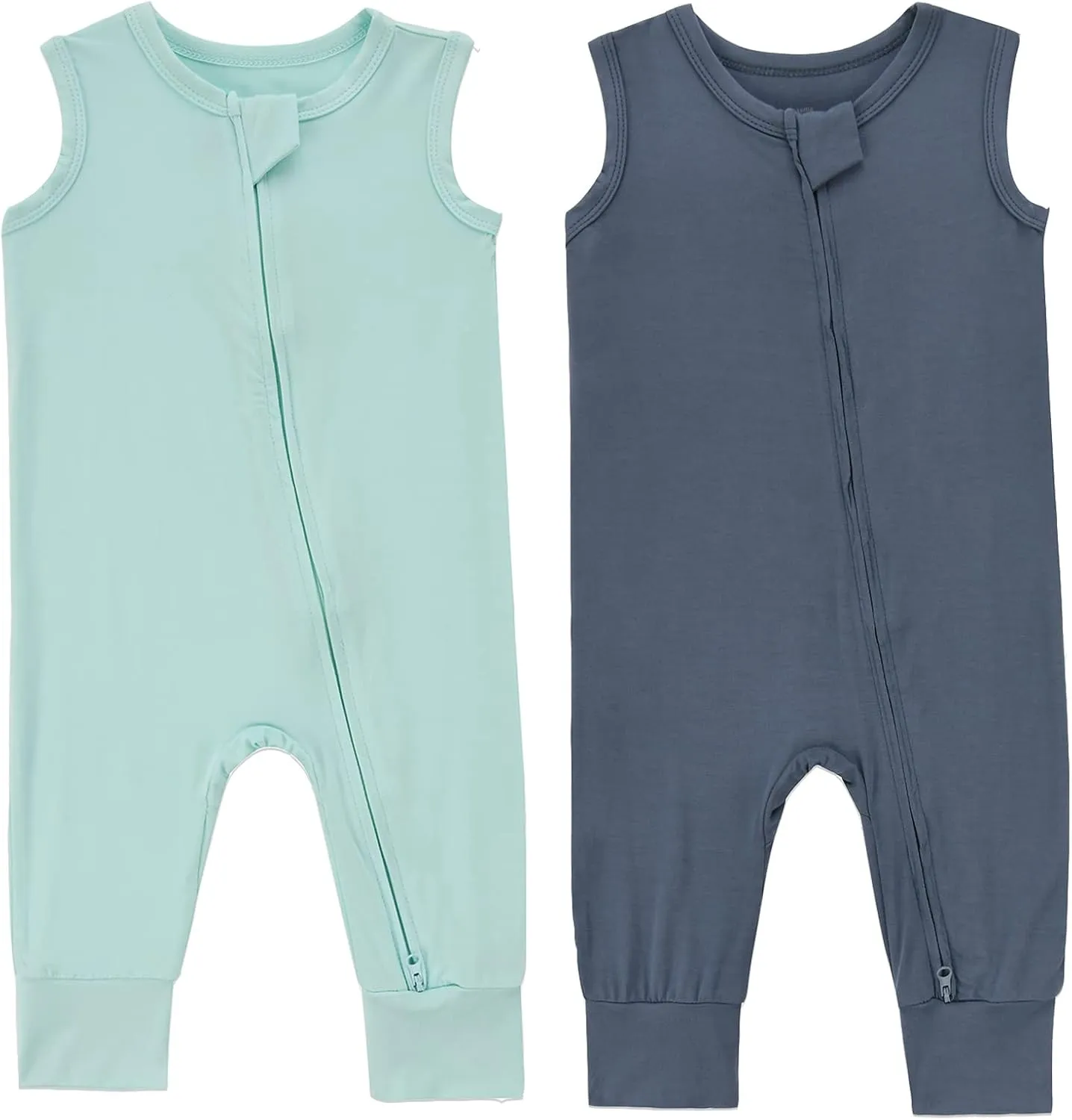 Baby Sleeveless Romper Zipper Toddler Summer Jumpsuit Rayon Outfits Infant Footless Pajamas 0-24m