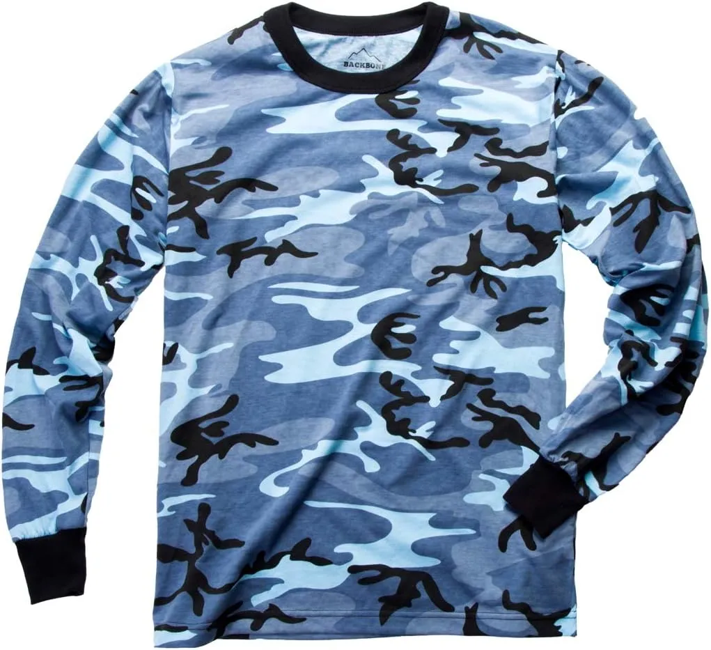 BACKBONE Mens Army Military Gym Training Outdoor Hunt Camp Camouflage Long Sleeve Tee T-Shirt
