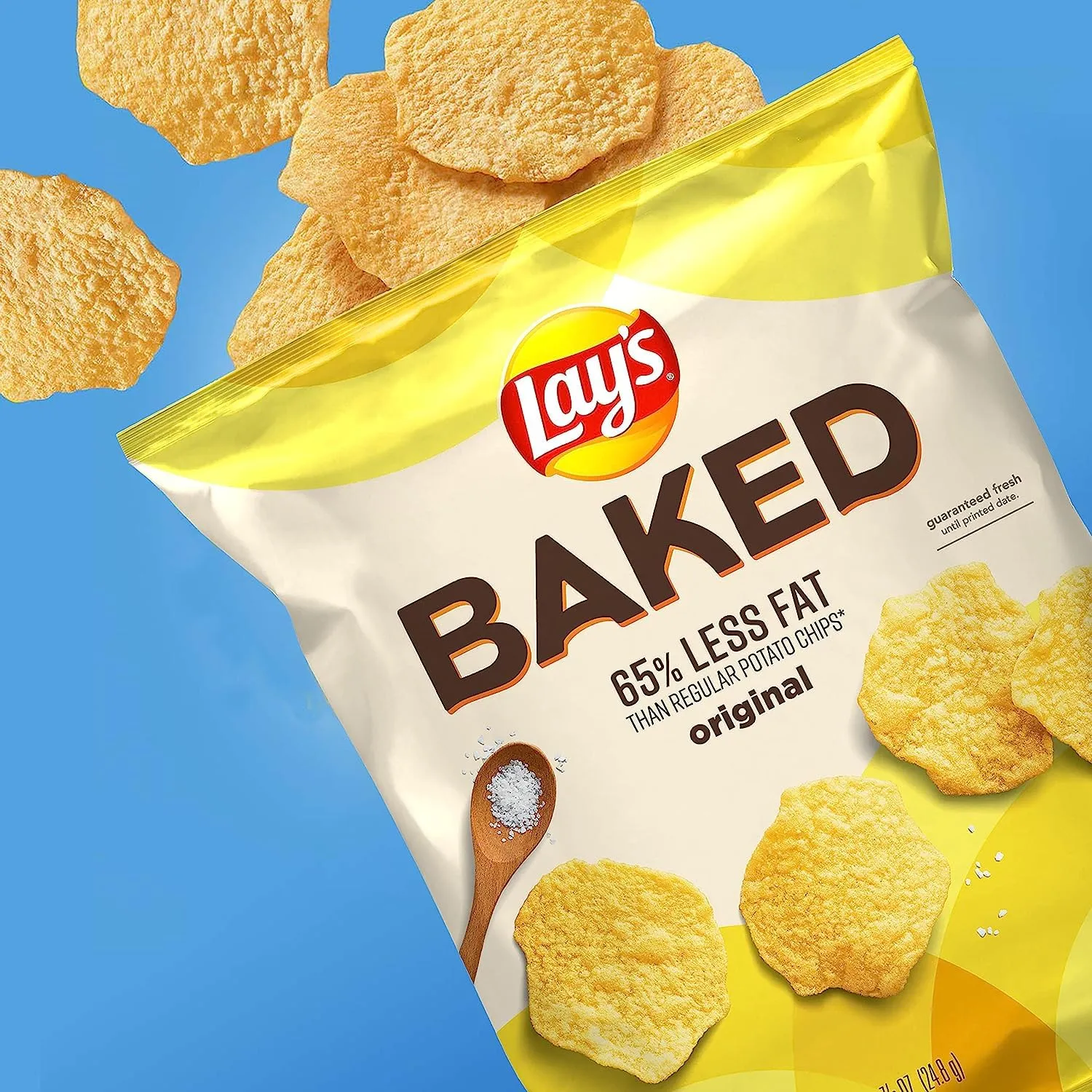 Baked, Lay's Original Potato Crisps, 1.125 Ounce (Pack of 16) Value Pack Bundled by SUPERDEALS with Mystery Gift
