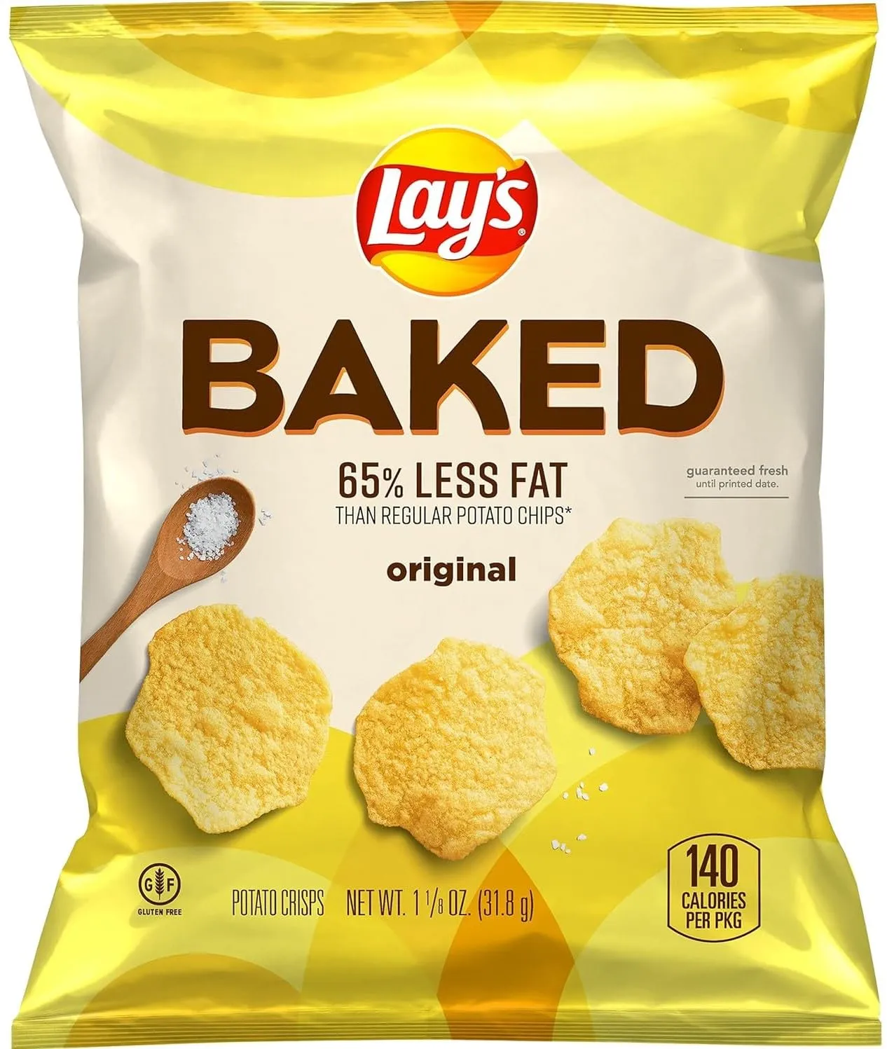 Baked, Lay's Original Potato Crisps, 1.125 Ounce (Pack of 16) Value Pack Bundled by SUPERDEALS with Mystery Gift