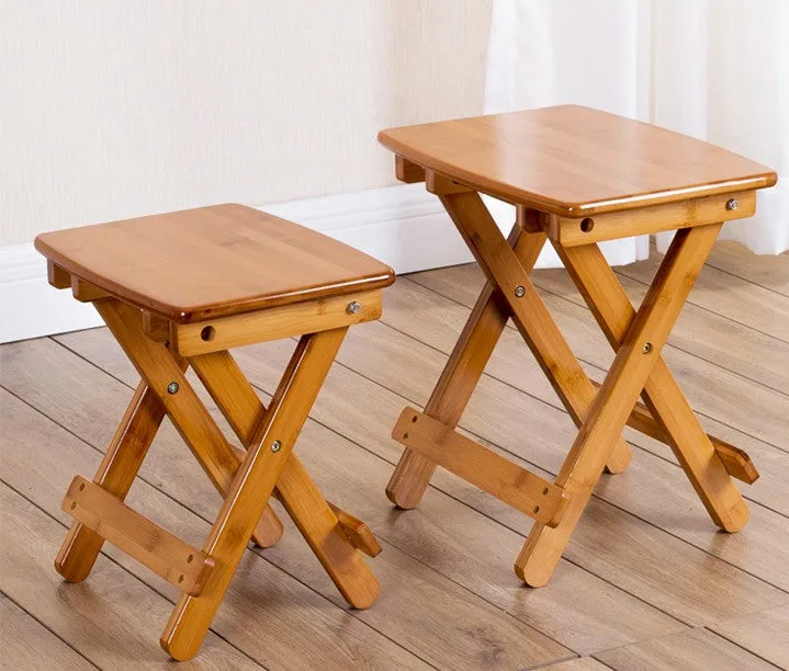 Bamboo Folding Stool Chair Strong Portable Fishing Rest Children Stool Kitchen Stool
