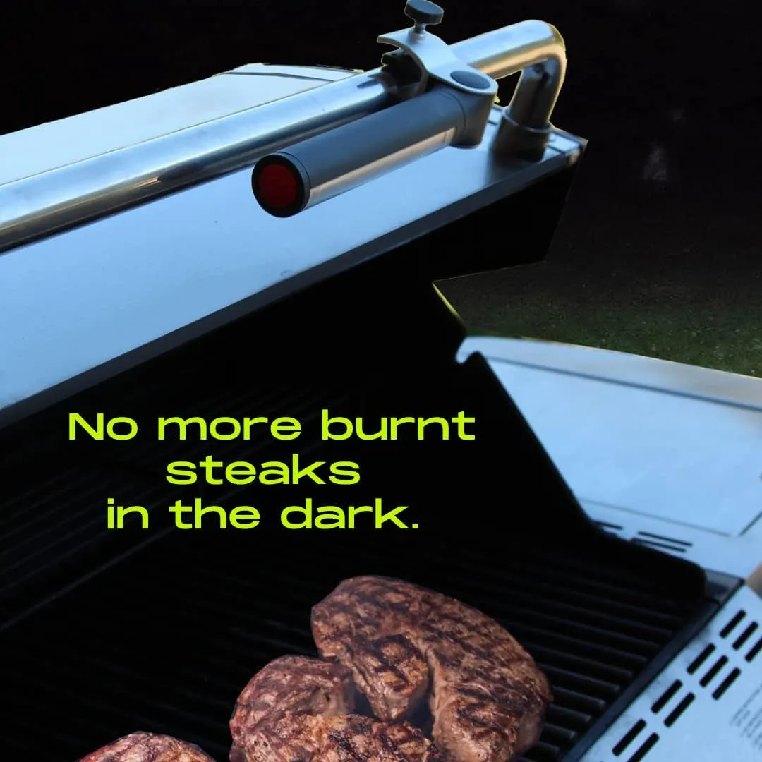 Barbecue Grill Light, Battery Operated LED BBQ Grill Light, Aluminum Clamp, Adjustable 180 Degrees, 10 LED Bulbs, Perfect for Outdoor Kitchen