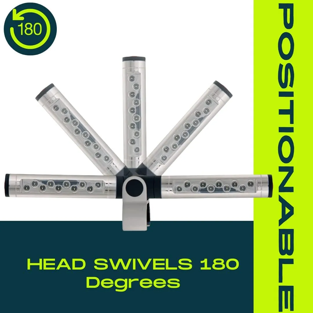Barbecue Grill Light, Battery Operated LED BBQ Grill Light, Aluminum Clamp, Adjustable 180 Degrees, 10 LED Bulbs, Perfect for Outdoor Kitchen