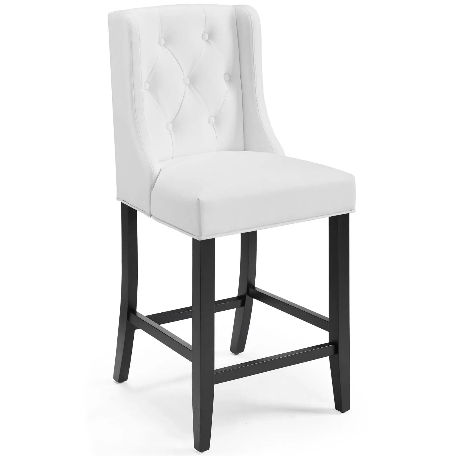Baronet Counter Bar Stool Faux Leather Set of 2 White by Modway