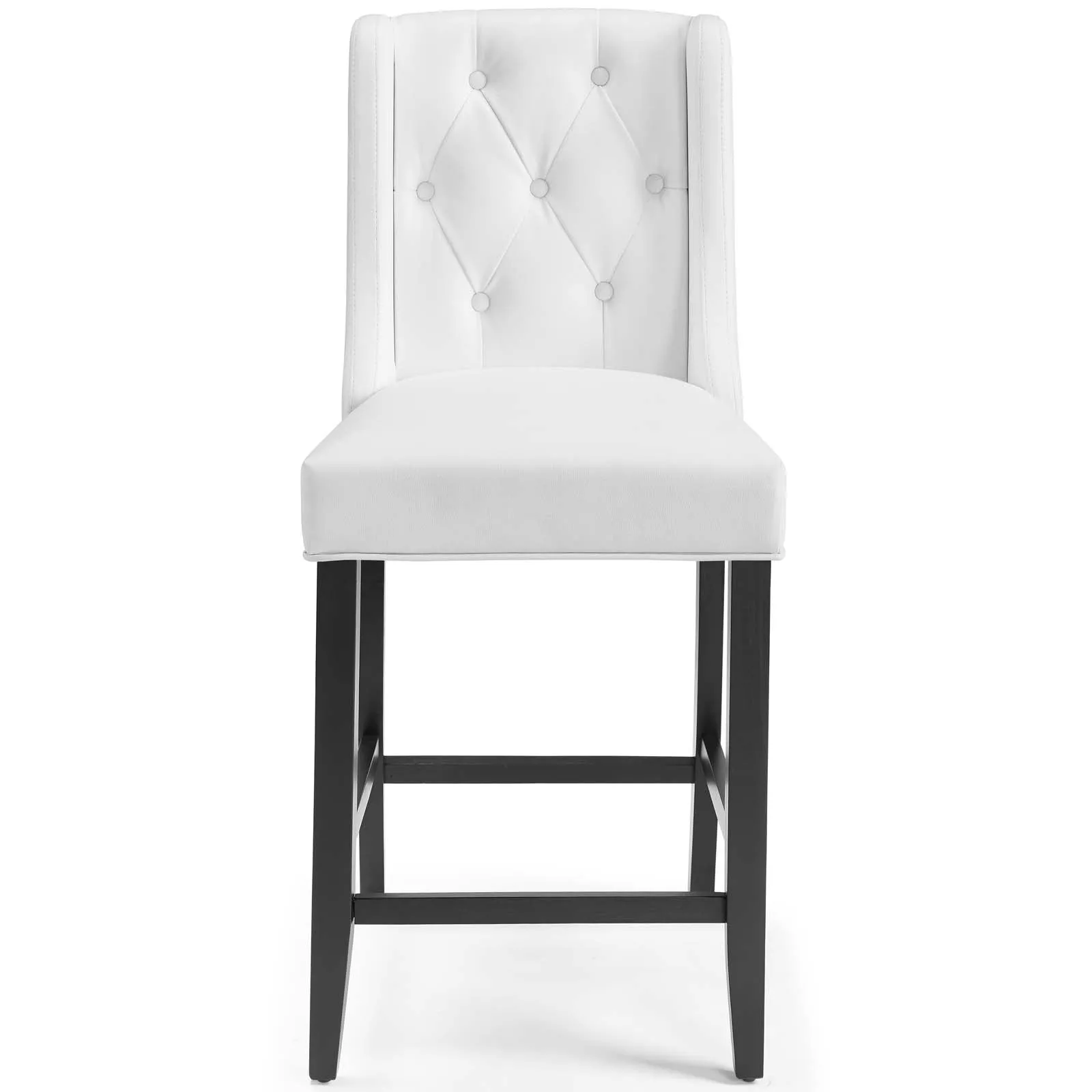 Baronet Counter Bar Stool Faux Leather Set of 2 White by Modway