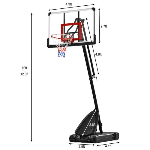 Basketball Hoop Basketball System 7.5ft.-10ft. Adjustable